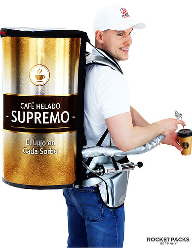 Una rocketpacks mochila cafe térmica de alta calidad diseñada para servir café caliente en servicios de catering, con un grifo de fácil acceso y un sistema de aislamiento que mantiene la temperatura durante horas.